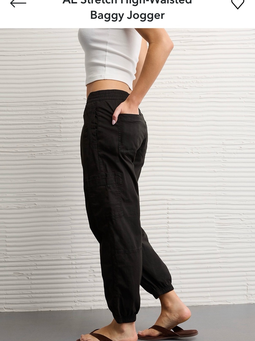 American Eagle Outfitters Black High-Waisted Baggy Jogger Pants